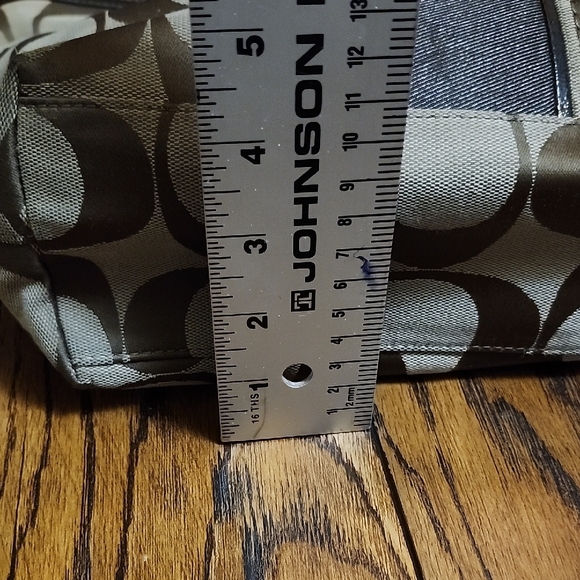 Coach Signature Zip Tote Gold/Tan/Brown Leather Trim | Like New - Picture 6 of 11